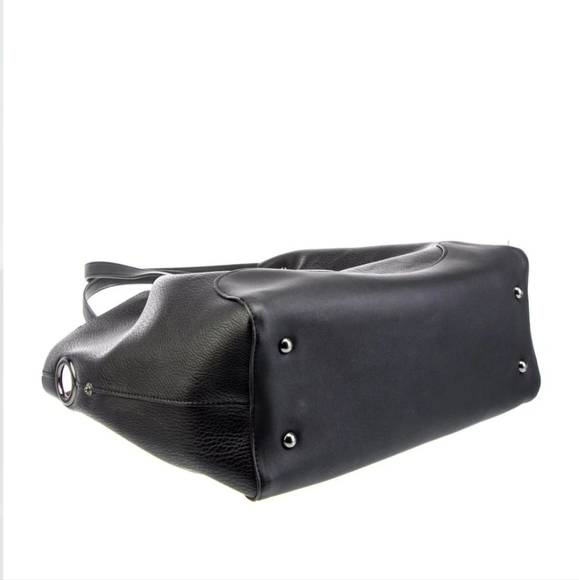 NWT‎ Black Vegan Leather Tote Bag- Satchel Carryon Handbag Office Work - Picture 10 of 14